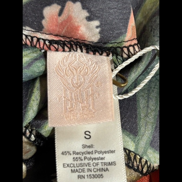 We Are HAH Perfectly Taylored Satin Floral Midi Wrap Dress Flock Together Noir S - Picture 11 of 12